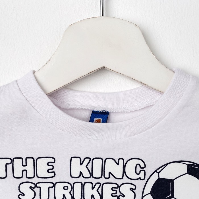 Костюм для мальчика (джемпер+шорты), рост 86-92 см, цвет белый/тёмно-синий