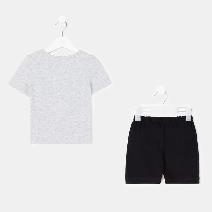 Костюм для мальчика (джемпер+шорты), рост 98 см, цвет серый