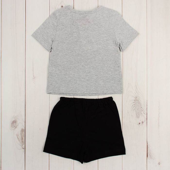 Костюм для мальчика (джемпер+шорты), рост 98 см, цвет серый