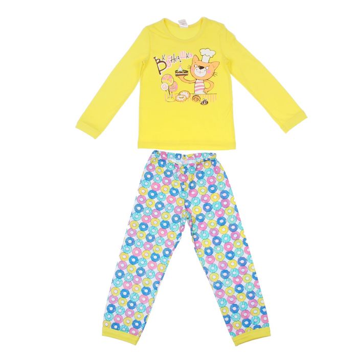 Пижама для девочки "Поваренок", рост 98 (26) см, цвет лимонный