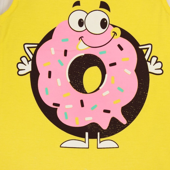 Пижама для девочки "Пончик", рост 86-92 (26) см, цвет лимонный