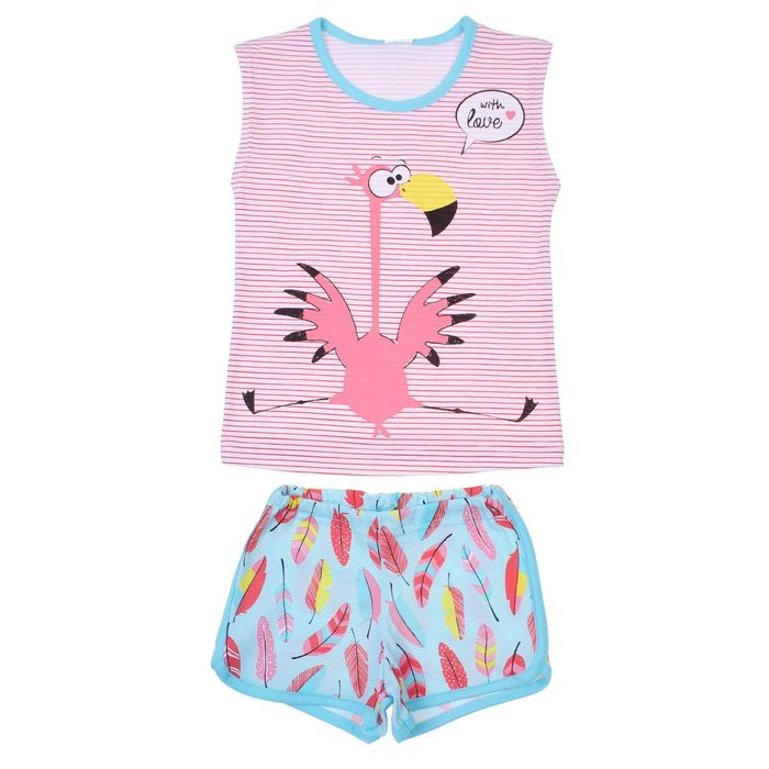 Пижама для девочки "Пеликашка", рост 98-104 (28) см, цвет розовый