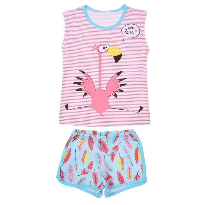 Пижама для девочки "Пеликашка", рост 98 (26) см, цвет розовый