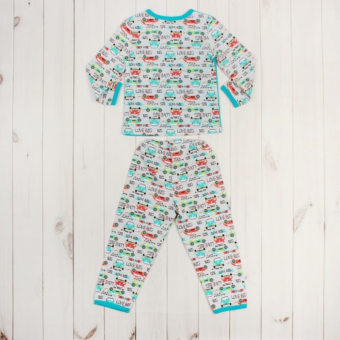 Пижама для мальчика "Ретро жираф", рост 80-86 (26) см, цвет бирюзовый