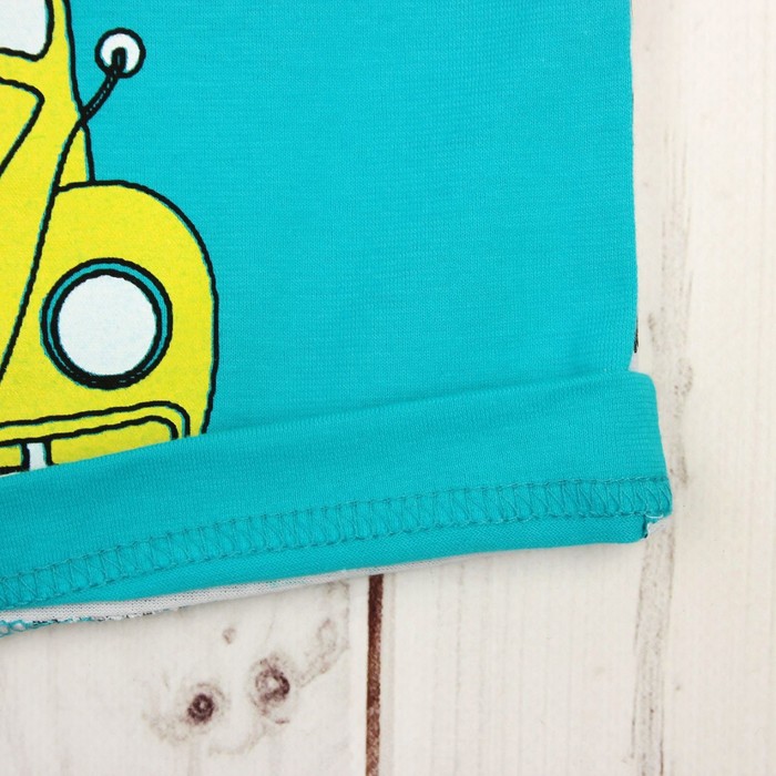 Пижама для мальчика "Ретро жираф", рост 80-86 (26) см, цвет бирюзовый