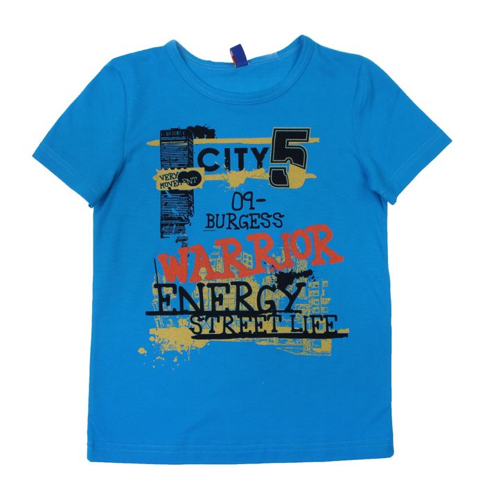 Футболка для мальчика "Очень энергичный", рост 98-104 (28) см, цвет бирюзовый