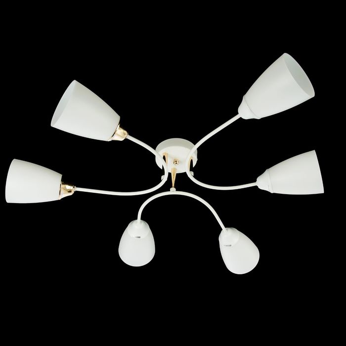 Люстра еврокаркас "Лилия" 6 ламп E14 W40 белый-золото