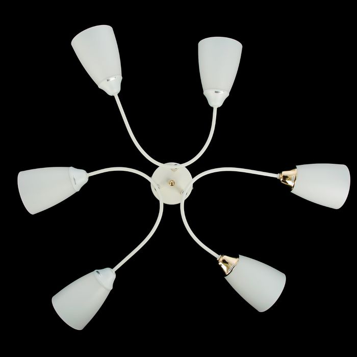 Люстра еврокаркас "Лилия" 6 ламп E14 W40 белый-золото
