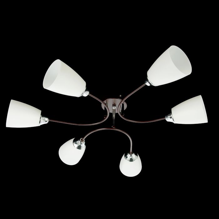Люстра еврокаркас "Лилия" 6 ламп E14 W40 венге-хром