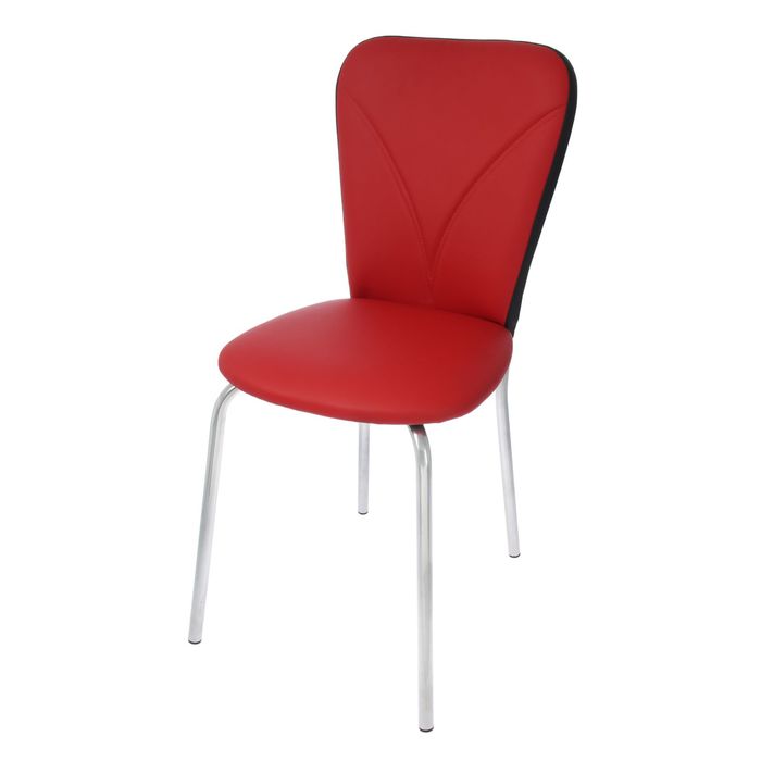 Стул "Роджер 1", цвет обивки красный, каркас хром