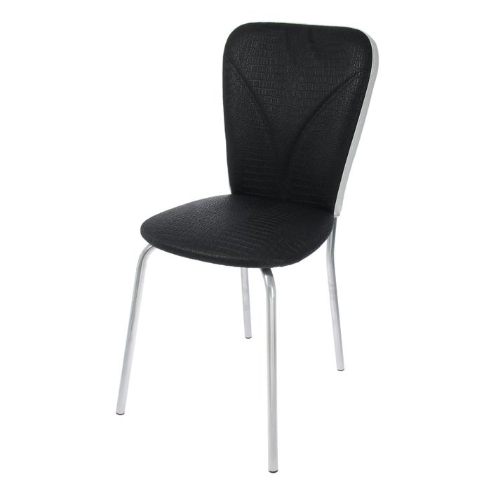 Стул "Роджер 1", цвет обивки черный, каркас хром