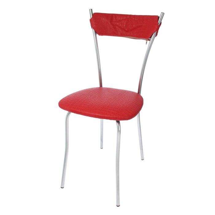 Стул "Котура", цвет обивки красный, каркас хром