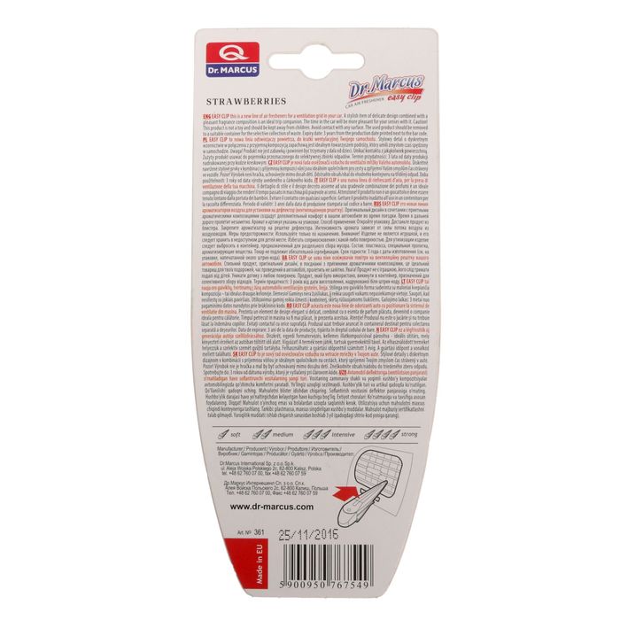 Ароматизатор Dr.Macus Easy Clip Strawberries
