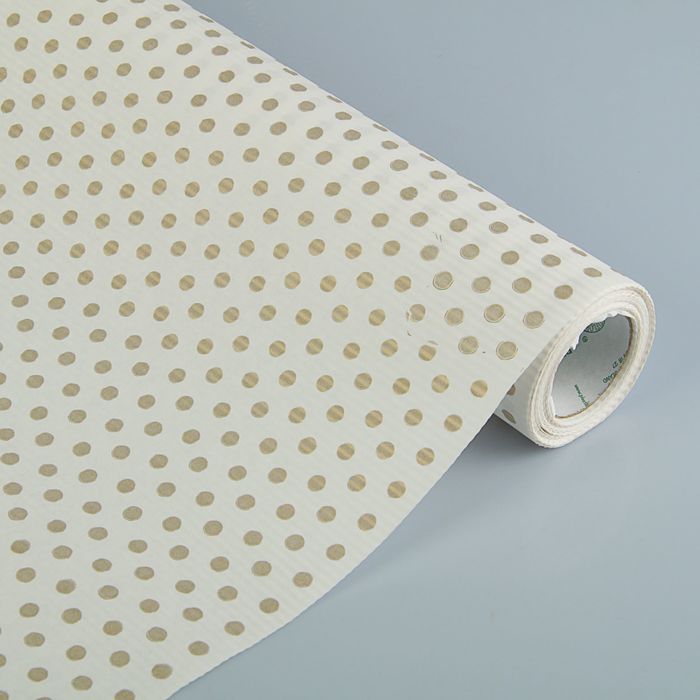 Бумага упаковочная крафт "Золотой горох на белом", 0.5 х 10 м