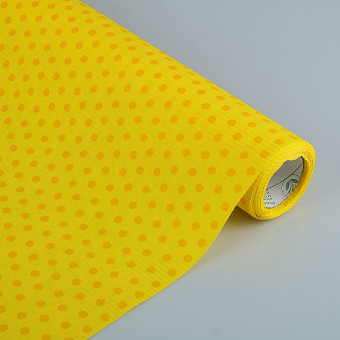Бумага упаковочная крафт "Горох на жёлтом", 0.5 х 10 м