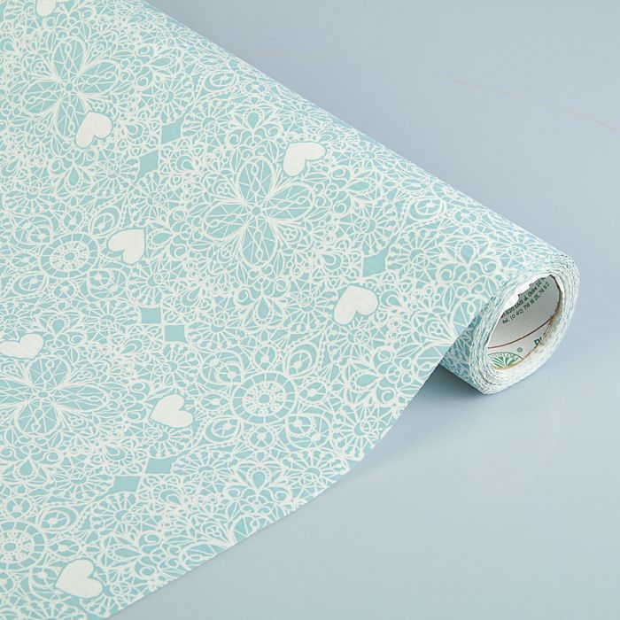 Бумага упаковочная крафт "Очарование", бело-голубой, 0.5 х 10 м