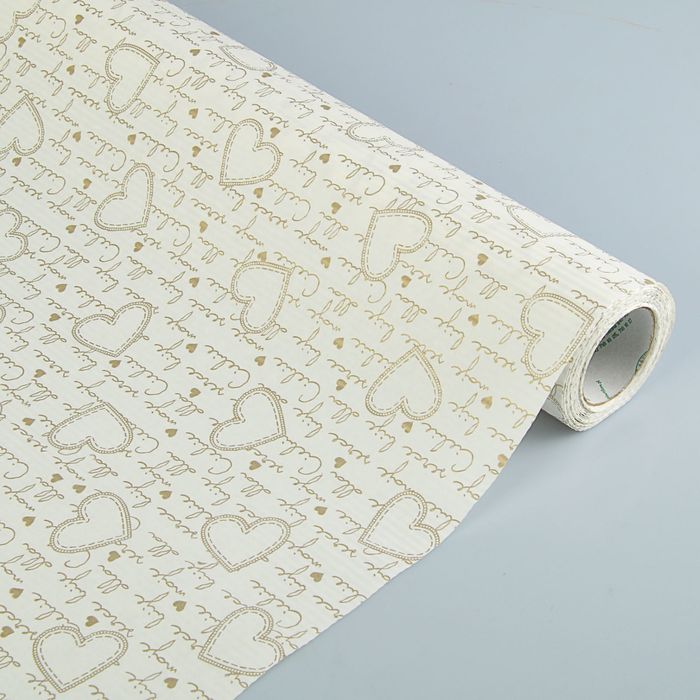 Бумага упаковочная крафт "Сердечки", 0.5 х 10 м