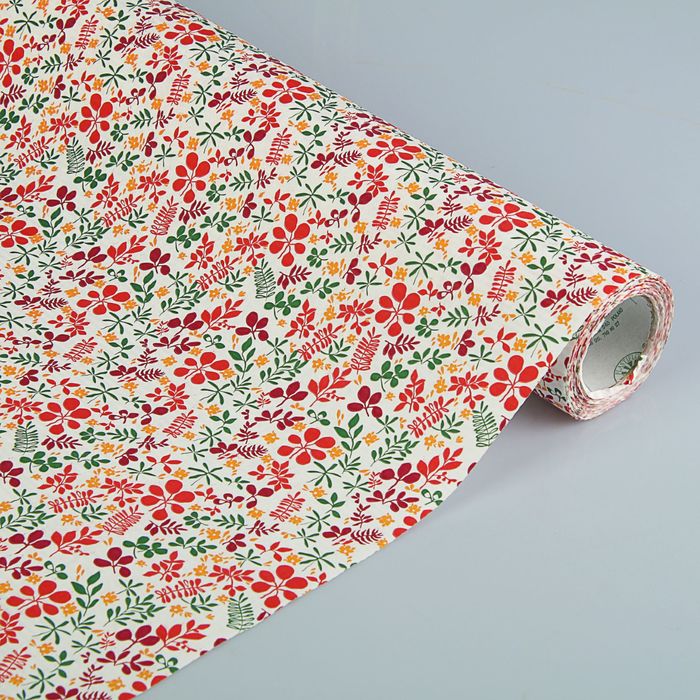 Бумага упаковочная крафт "Милота", бело-красно-бордовый, 0.5 х 10 м