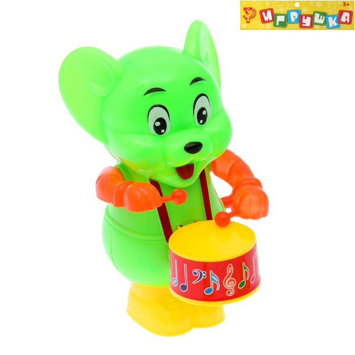 Игрушка заводная "Мышонок-барабанщик", цвета МИКС