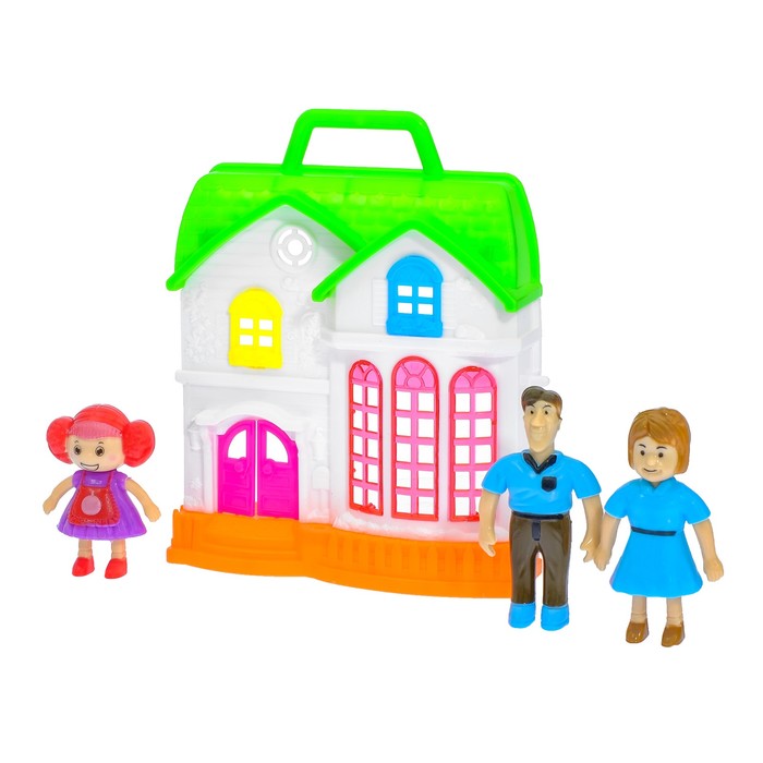 Дом для кукол "Семья" с фигурками, МИКС