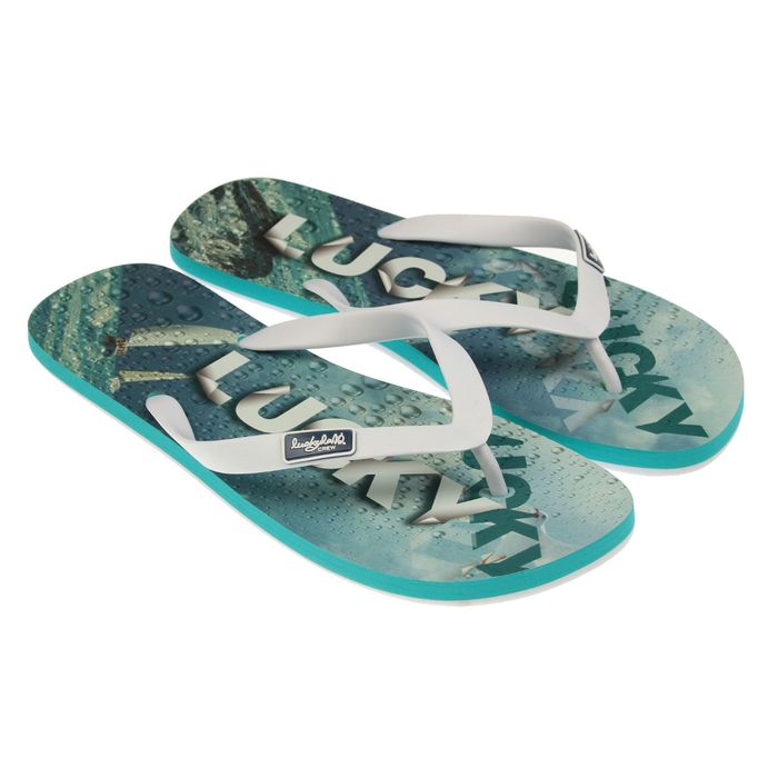 Сланцы пляжные арт. 1316M-BS (бирюза/белый) (р. 42)
