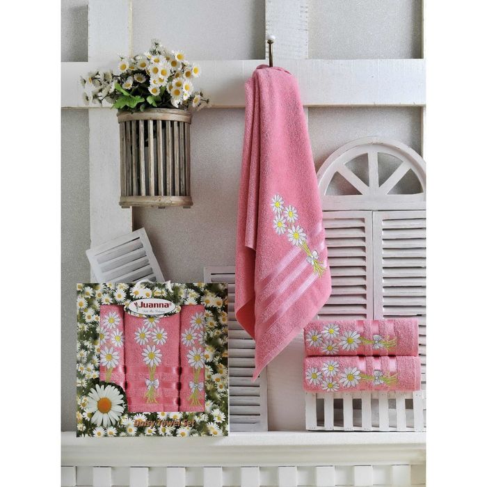 КМП в коробке JUANNA (50х90 2шт, 70х140) PAPATYA, цв.брусничный, хлопок, 460г/м