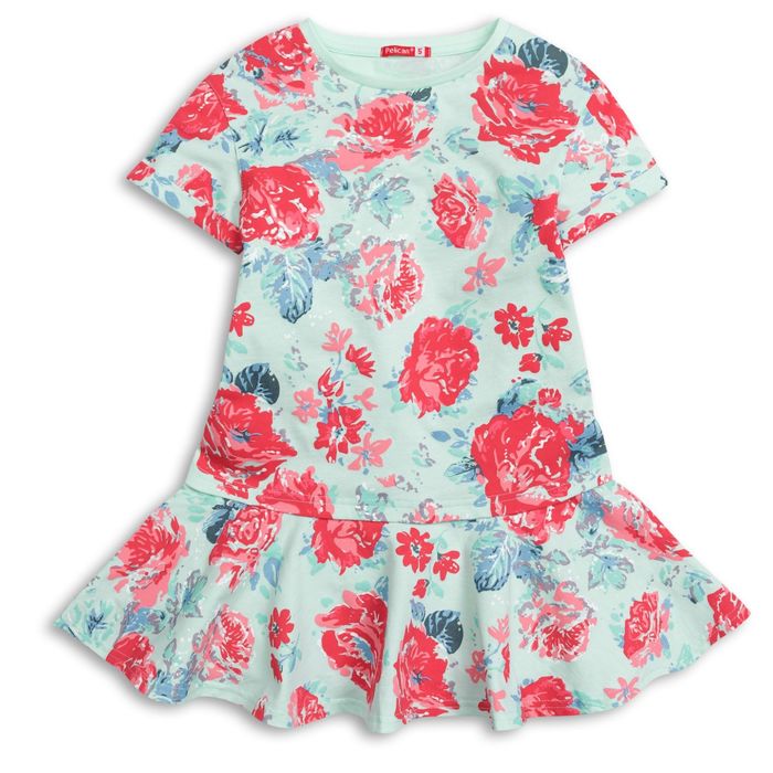 Платье для девочек, рост 98 см, цвет лазурный