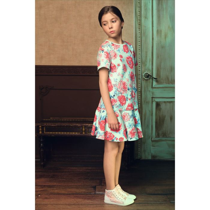 Платье для девочек, рост 128 см, цвет ментол