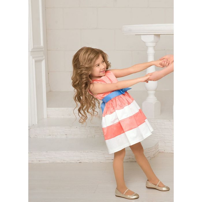 Платье для девочек, рост 110 см, цвет персиковый