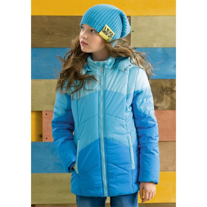 Куртка для девочек, рост 128 см, цвет бирюзовый