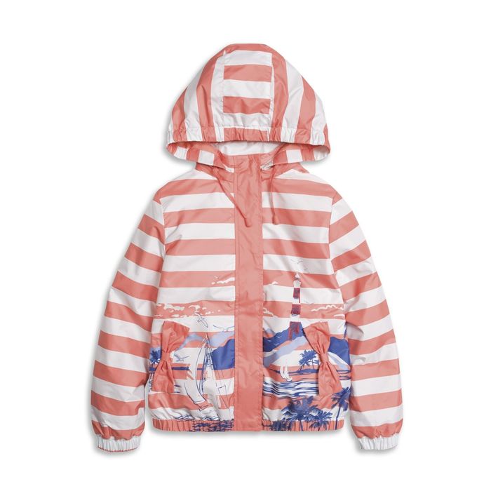 Ветровка для девочек , рост 128 см, цвет персиковый