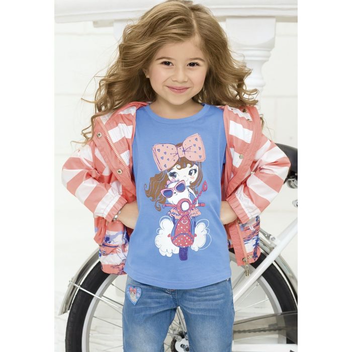 Ветровка для девочек , рост 98 см, цвет персиковый