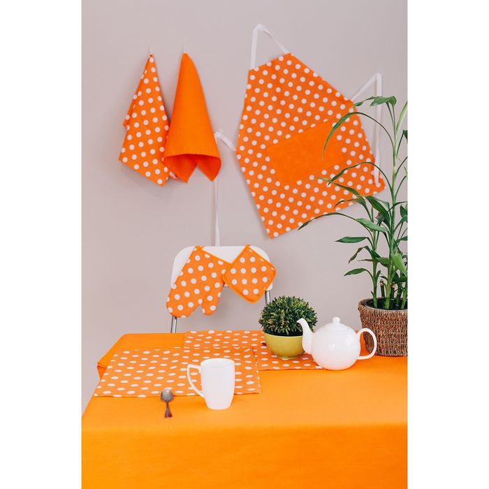 Набор "Этель" Яркий цитрус: Варежка + Прихватка 17х17 см, 100% хл, рогожка 165 г/м2