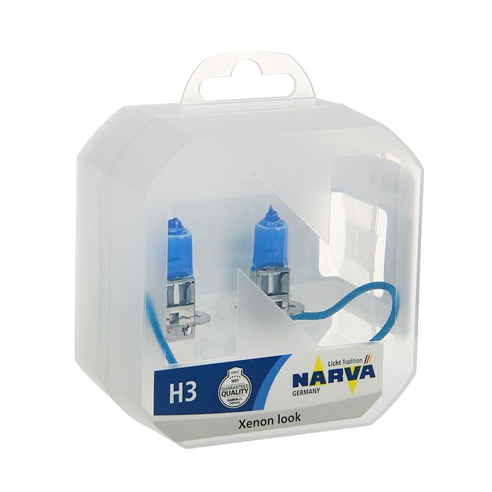Лампа автомобильная Narva Range Power White RPW, H3, 12 В, 55 Вт, набор 2 шт