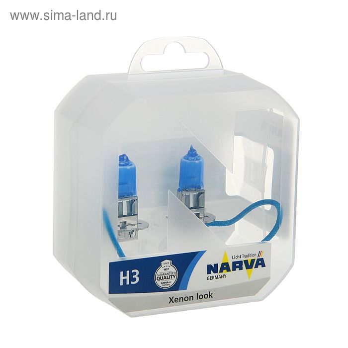 фото Лампа автомобильная narva range power white rpw, h3, 12 в, 55 вт, набор 2 шт