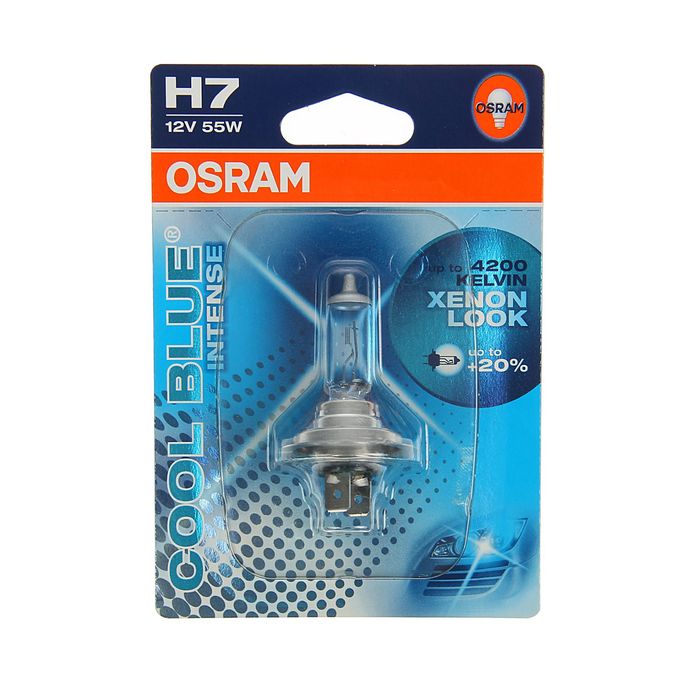 Лампа автомобильная Osram Cool Blue Intense, H7, 12 В, 55 Вт