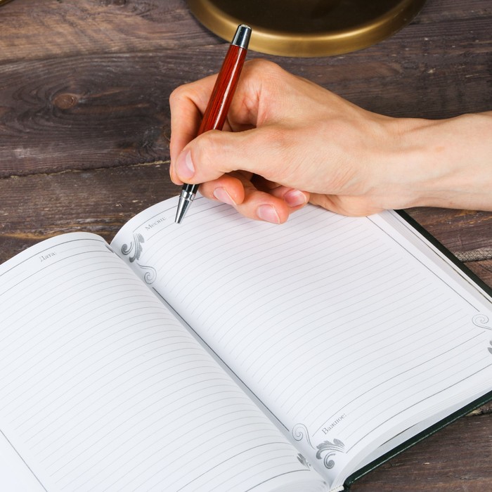 Ежедневник с металлическим элементом "Моя история успеха", 160 листов, экокожа