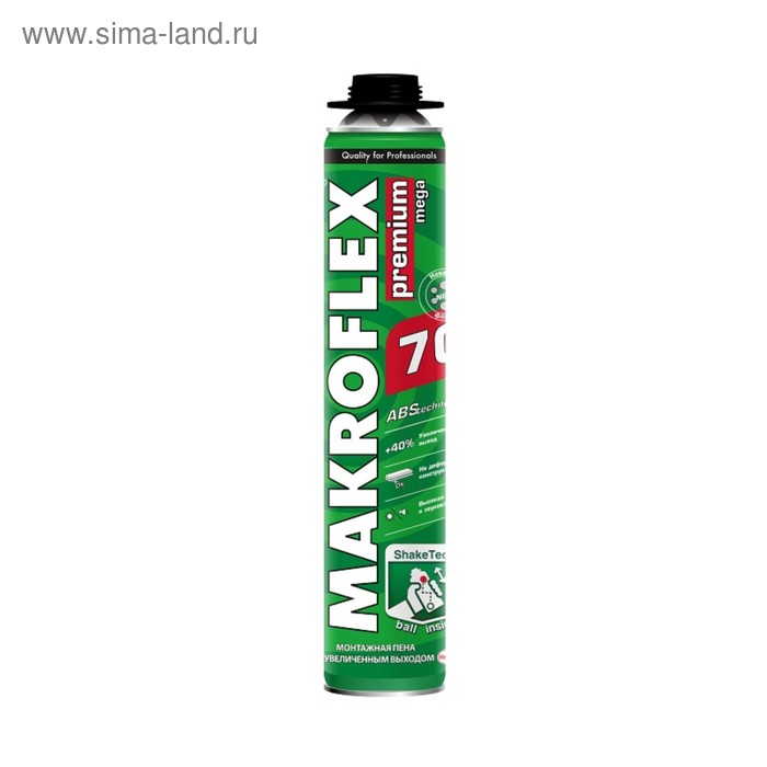 Пена монтажная МАКРОФЛЕКС SHAKETEC Премиум Мега 70 всесезонная (0,87л)