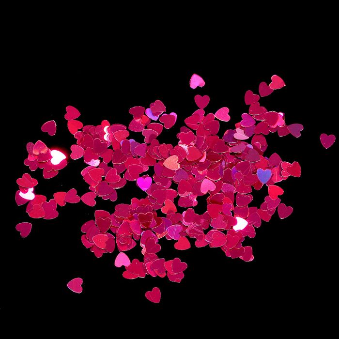 Камифубуки для декора ногтей "Сердечки", цвет фуксия