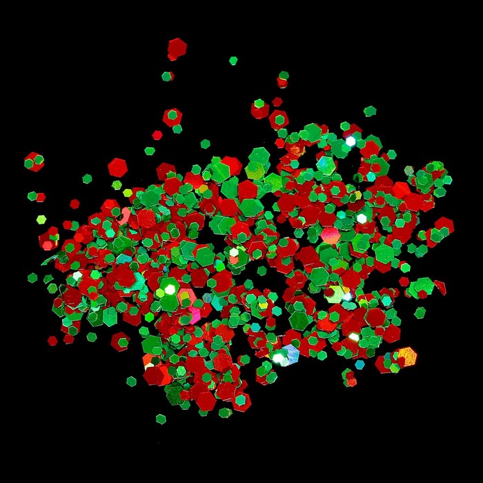 Камифубуки для декора ногтей "Шестигранники", цвет красный/зелёный