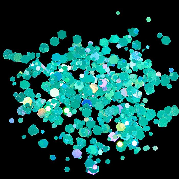 Камифубуки для декора ногтей "Шестигранники", цвет бирюзовый