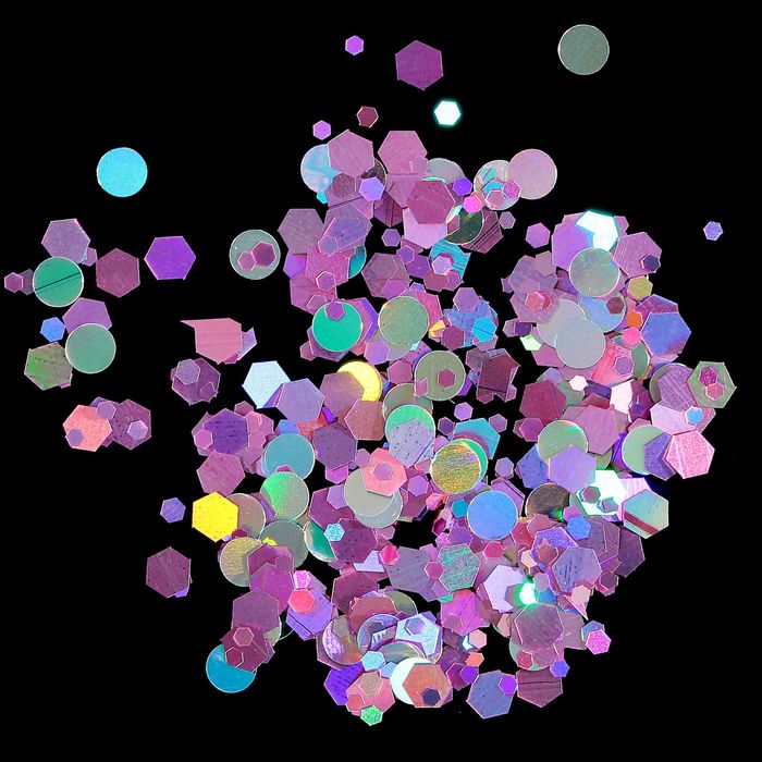 Камифубуки для декора ногтей "Шестигранники", цвет сиреневый/бирюзовый/жёлтый/голубой