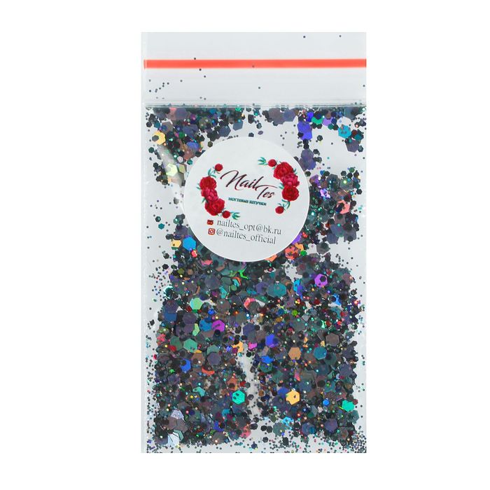 Камифубуки для декора ногтей "Шестигранники", цвет чёрный/зелёный/фуксия/серый/фиолетовый