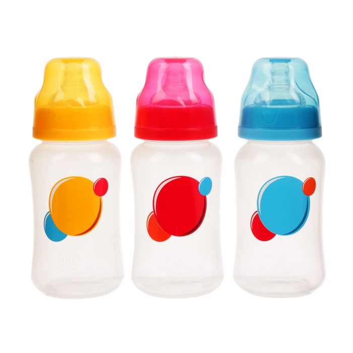 Бутылочка для кормления, широкое горло, быстрый поток, 300 мл, от 6 мес., цвета МИКС
