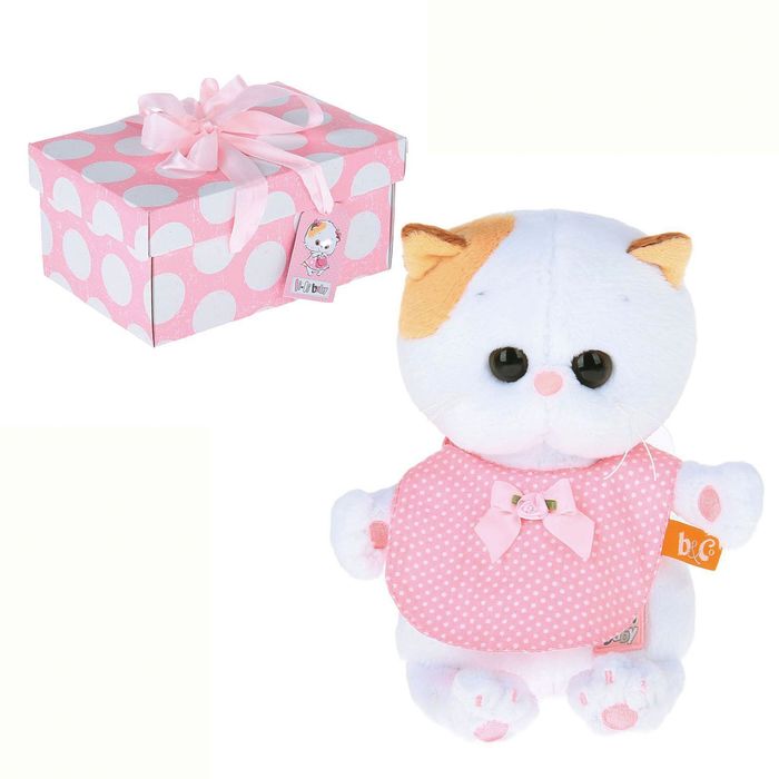 Мягкая игрушка "Кошечка Ли-Ли BABY" в розовом слюнявчике, 20 см