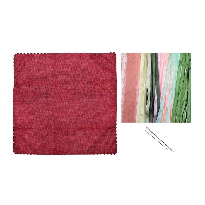 Вышивка лентами - наволочка "Вьюнок" размер 43*43 см