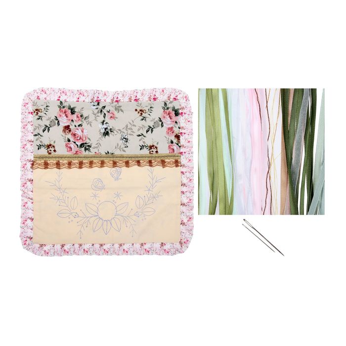 Вышивка лентами - наволочка "Оборка" размер 43*43 см