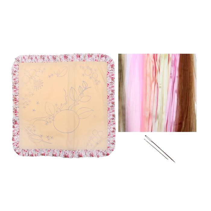 Вышивка лентами - наволочка "Дерево в цвету" размер 43*43 см