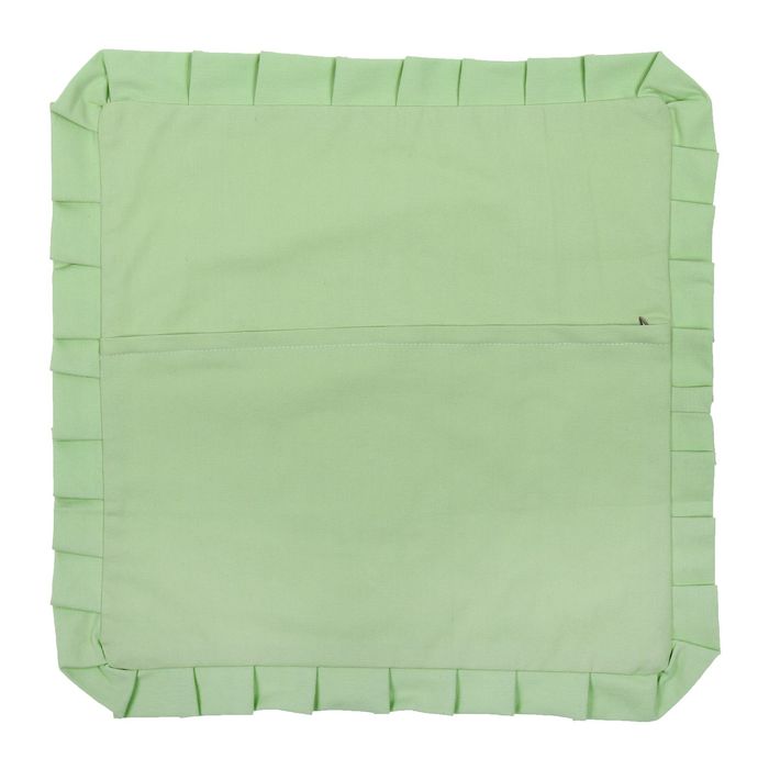 Вышивка лентами - наволочка "Букетик" размер 43*43 см, цвет зеленый