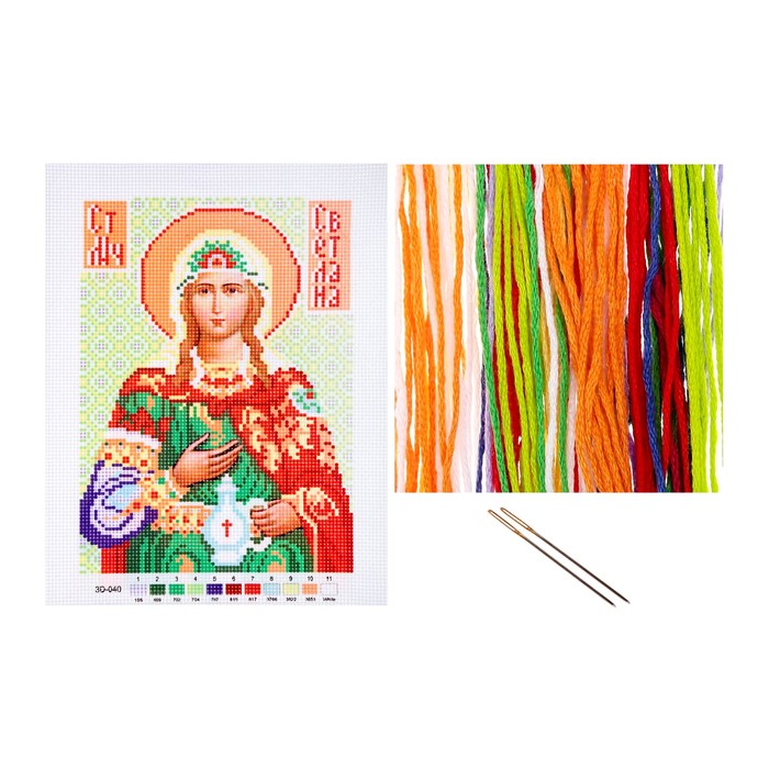 Набор для вышивания крестиком "Святая Мученица Светлана" размер основы 21,5*29 см